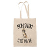 Tote Bag Beige Mon Saluki c'est ma vie