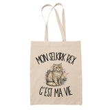 Tote Bag Beige Mon Selkirk Rex c'est ma vie