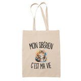 Tote Bag Beige Mon Sibérien c’est ma vie