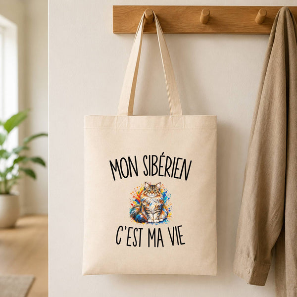 Tote Bag Beige Mon Sibérien c’est ma vie