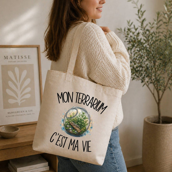 Tote Bag Beige Mon terrarium c'est ma vie
