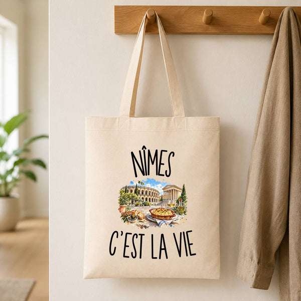 Tote Bag Beige Nîmes c’est la vie