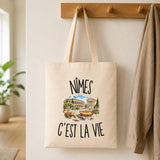 Tote Bag Beige Nîmes c’est la vie
