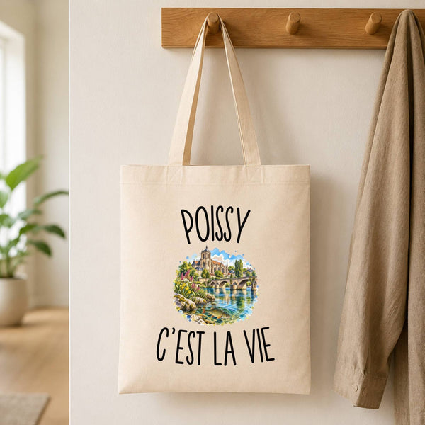Tote Bag Beige Poissy c’est la vie