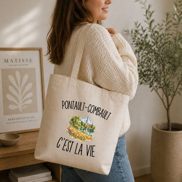 Tote Bag Beige Pontault-Combault c’est la vie
