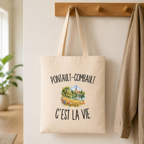 Tote Bag Beige Pontault-Combault c’est la vie