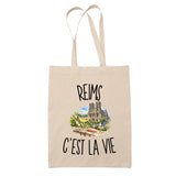 Tote Bag Beige Reims c’est la vie