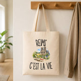 Tote Bag Beige Reims c’est la vie