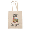 Tote Bag Beige Rome c’est la vie