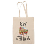 Tote Bag Beige Rome c’est la vie