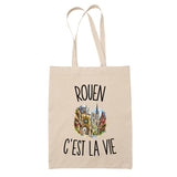 Tote Bag Beige Rouen c’est la vie