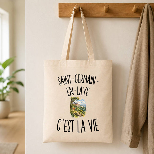 Tote Bag Beige Saint-Germain-en-Laye c’est la vie
