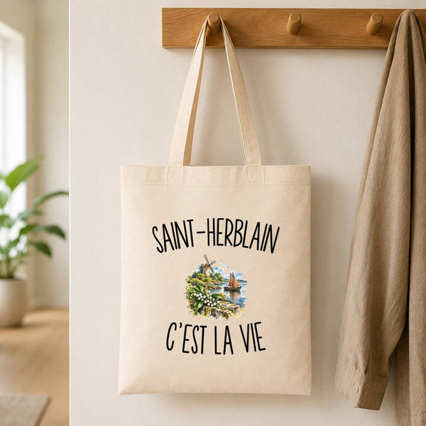Tote Bag Beige Saint-Herblain c’est la vie