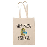 Tote Bag Beige Saint-Martin c’est la vie