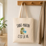 Tote Bag Beige Saint-Martin c’est la vie
