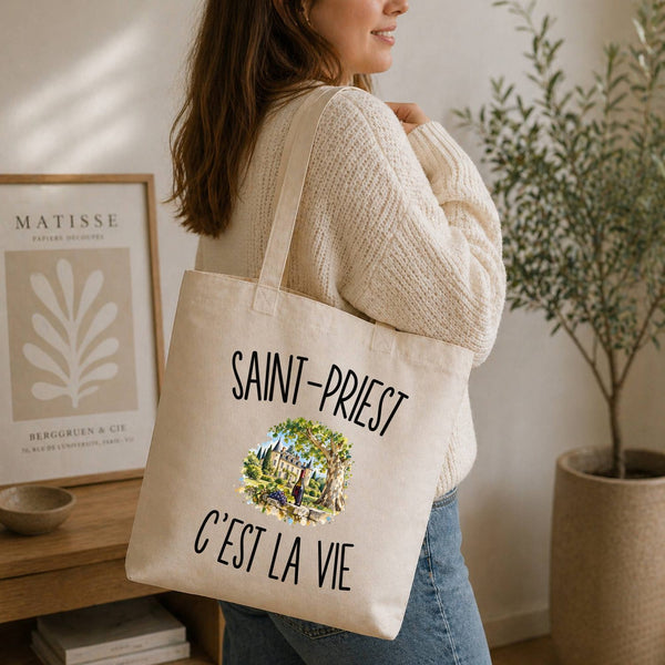 Tote Bag Beige Saint-Priest c’est la vie