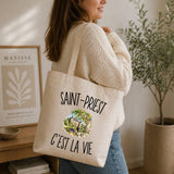 Tote Bag Beige Saint-Priest c’est la vie