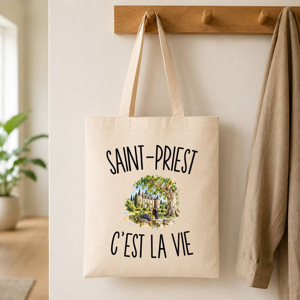 Tote Bag Beige Saint-Priest c’est la vie