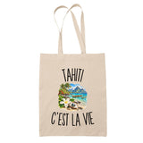 Tote Bag Beige Tahiti c’est la vie
