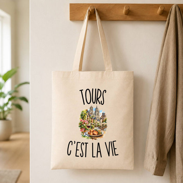 Tote Bag Beige Tours c’est la vie
