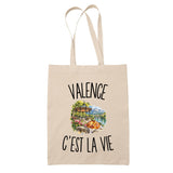 Tote Bag Beige Valence c’est la vie