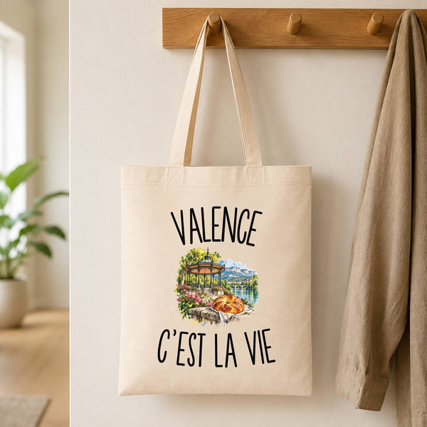 Tote Bag Beige Valence c’est la vie