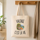 Tote Bag Beige Valence c’est la vie