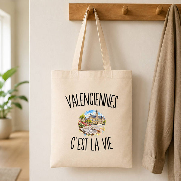 Tote Bag Beige Valenciennes c’est la vie
