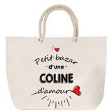 Sac Fête des Mères Mamie Famille Idée Cadeau anniversaire Noël Travail Boulot Métier Départ Retraite Collègue Femme cabas shopping plage