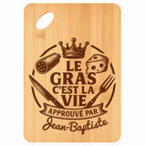 Planche bambou gravée personnalisée homme idée cadeau Fête des Pères apéro 30×20 prénom cuisine plateau fromage anniversaire noel papa papi 