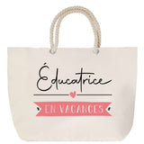Sac Fête des Mères Mamie Famille Idée Cadeau anniversaire Noël Travail Boulot Métier Départ Retraite Collègue Femme cabas shopping plage
