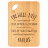 Planche bambou gravée personnalisée femme idée cadeau Fête des Mères apéro 30×20 prénom cuisine plateau fromage anniversaire noel maman mamie