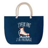 Sac de plage Bleu anse corde J'peux Pas Patinage
