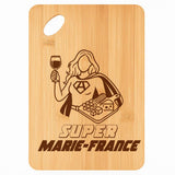 Planche bambou gravée personnalisée femme idée cadeau Fête des Mères apéro 30×20 prénom cuisine plateau fromage anniversaire noel maman mamie