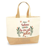 Sac Jute Fête des Mères Fêtes des Pères Mamie Papi Famille Idée Cadeau anniversaire Noël Travail Boulot Métier Départ Retraite Collègue Femme Homme