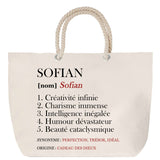 Sac Fête des Mères Mamie Famille Idée Cadeau anniversaire Noël Travail Boulot Métier Départ Retraite Collègue Femme cabas shopping plage