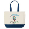 Sac de shopping bleu Géographie c'est la Vie