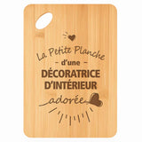 Planche bambou gravée personnalisée femme idée cadeau Fête des Mères apéro 30×20 prénom cuisine plateau fromage anniversaire noel maman mamie