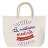 Sac Fête des Mères Mamie Famille Idée Cadeau anniversaire Noël Travail Boulot Métier Départ Retraite Collègue Femme cabas shopping plage