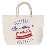 Sac Fête des Mères Mamie Famille Idée Cadeau anniversaire Noël Travail Boulot Métier Départ Retraite Collègue Femme cabas shopping plage