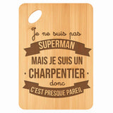 Planche bambou gravée personnalisée homme idée cadeau Fête des Pères apéro 30×20 prénom cuisine plateau fromage anniversaire noel papa papi 