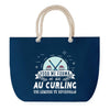 Sac de plage Bleu anse corde Curling Légende Humour Geek