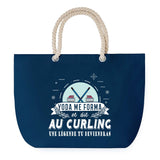 Sac de plage Bleu anse corde Curling Légende Humour Geek