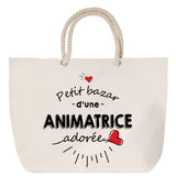 Sac Fête des Mères Mamie Famille Idée Cadeau anniversaire Noël Travail Boulot Métier Départ Retraite Collègue Femme cabas shopping plage