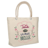 Sac Fête des Mères Mamie Famille Idée Cadeau anniversaire Noël Travail Boulot Métier Départ Retraite Collègue Femme cabas shopping plage