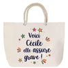 Sac Fête des Mères Mamie Famille Idée Cadeau anniversaire Noël Travail Boulot Métier Départ Retraite Collègue Femme cabas shopping plage