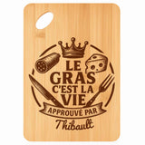 Planche bambou gravée personnalisée homme idée cadeau Fête des Pères apéro 30×20 prénom cuisine plateau fromage anniversaire noel papa papi 