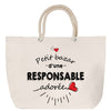 Sac Fête des Mères Mamie Famille Idée Cadeau anniversaire Noël Travail Boulot Métier Départ Retraite Collègue Femme cabas shopping plage