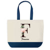 Sac de shopping bleu Francine Lettre Fleur