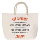 Sac Fête des Mères Mamie Famille Idée Cadeau anniversaire Noël Travail Boulot Métier Départ Retraite Collègue Femme cabas shopping plage